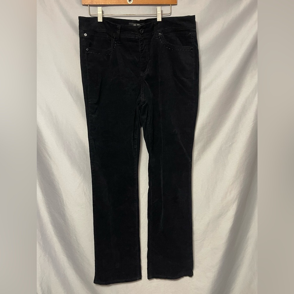 Royalty By YMI Black Corduroy Pants Women's Cotton Stretch Casual Career Sz 14